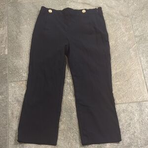 Ann Taylor Black Sailor Pants with Gold Buttons